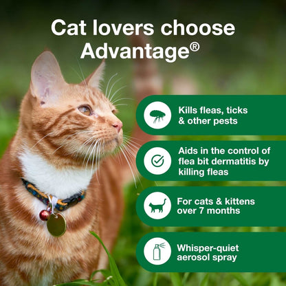 Advantage Flea and Tick Treatment Spray for Cats - 8 oz - 724089113450