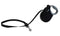 Alcott Adventure Reflective Retractable Leash 10' Long XS (Up to 25 lbs) Black/Grey Handle - 849910115103