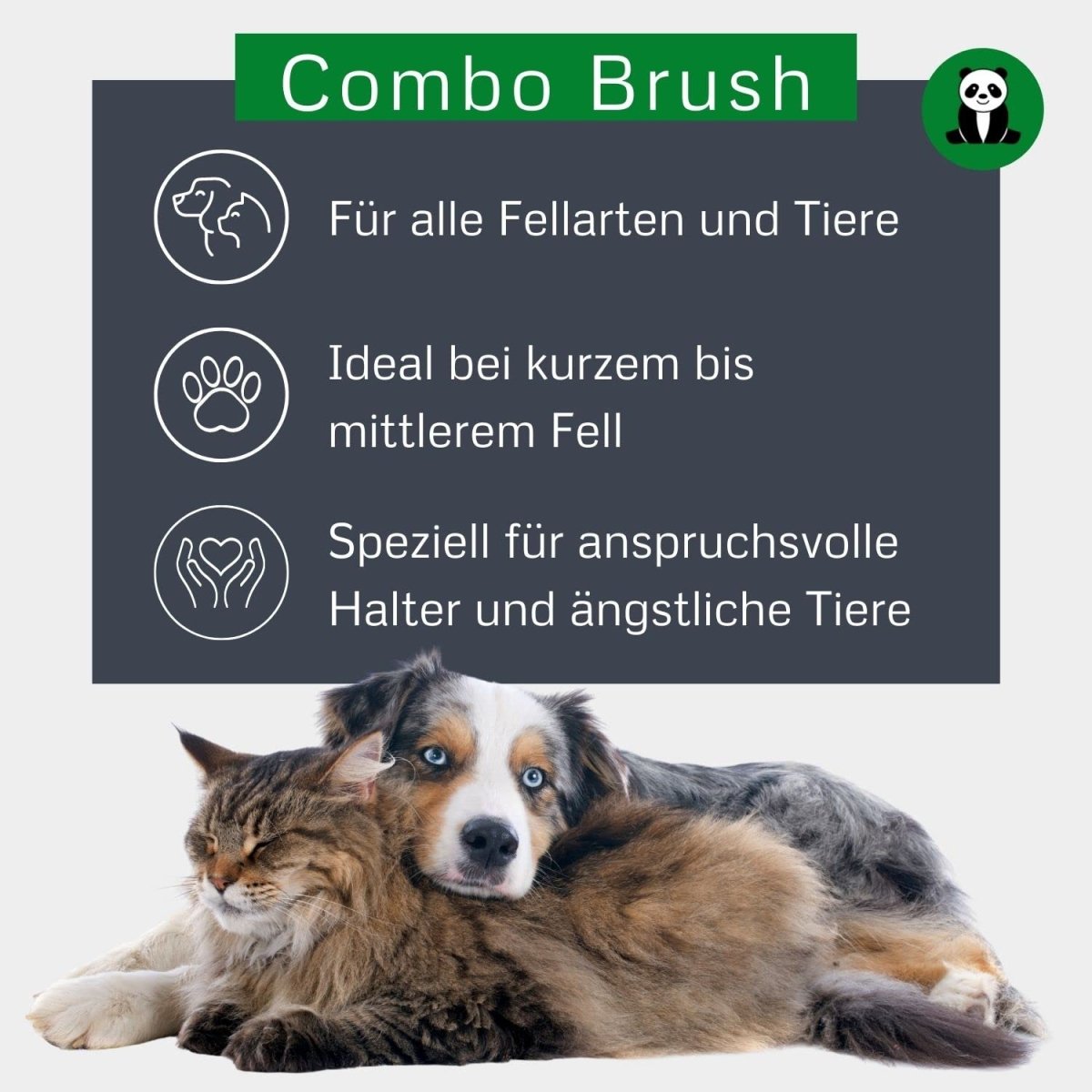 Alcott Bamboo Groom Combo Brush with Bristles & Stainless Steel Pins for Pets - Large - 047181163452