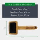 Alcott Bamboo Groom Slicker Brush Stainless Steel Pins Small Black for Pets - 047181162349