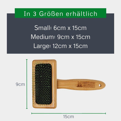 Alcott Bamboo Groom Soft Slicker Brush For Pets - Medium - 047181165784