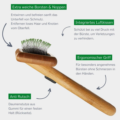 Alcott Bamboo Groom Soft Slicker Brush For Pets - Small - 047181166897