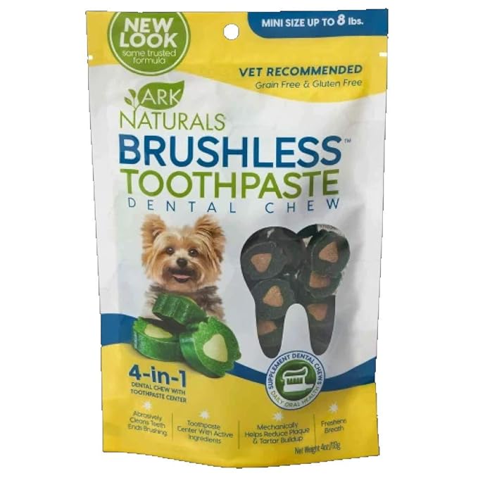 Ark Naturals Brushless Toothpaste Chews, Mini, 4 Ounce