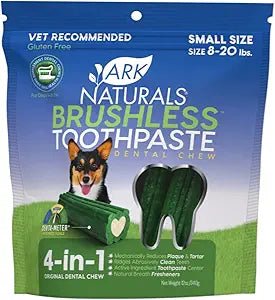 Ark naturals brushless toothpaste dental chews for dogs 8 - 20lbs