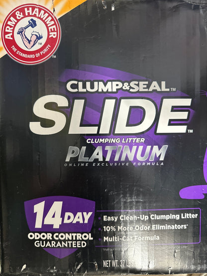 Arm & Hammer Clump & Seal Slide Clumping Litter Platinum 37lbs
