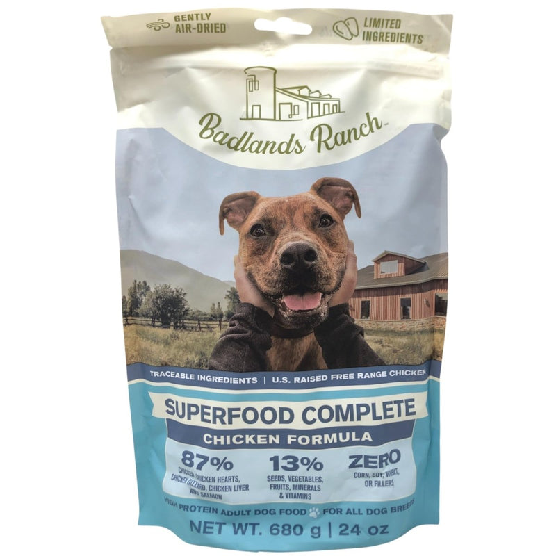 Badlands Ranch Superfood Complete Air Dried Dog Food Chicken Formula 24 Oz Bag - 850035752098