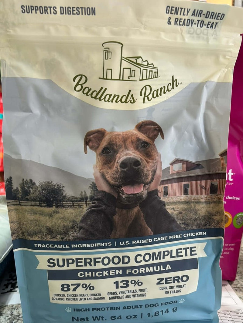 Badlands Ranch Superfood Complete Air Dried Dog Food Chicken Formula 64Oz Bag - 850035752166