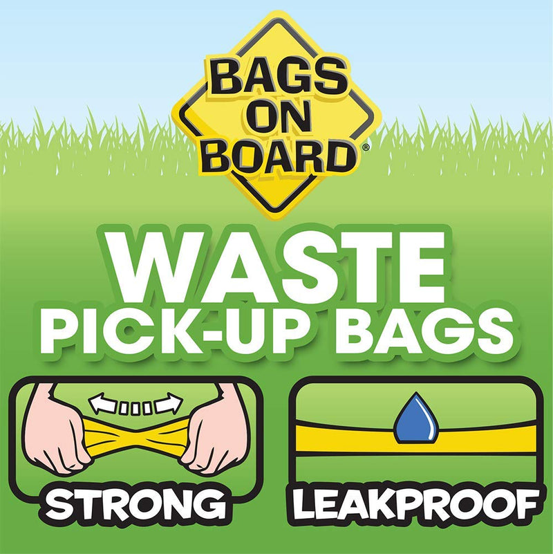 Bags On Board Dog Poop Bags - Blue Bags - Strong Leak Proof Dog Waste Bags - 9 x14 Inch - waste bag - 632039400423