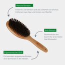 Bamboo Groom Oval Bristle Brush w/Natural Boar Large - 047181160338