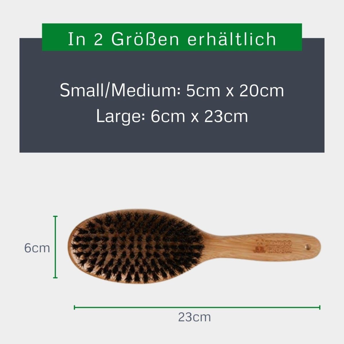 Bamboo Groom Oval Bristle Brush w/Natural Boar Large - 047181160338