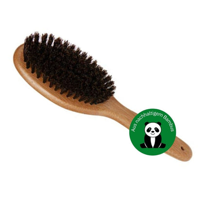 Bamboo Groom Oval Bristle Brush w/Natural Boar Large - 047181160338