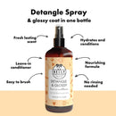 Belly Dog Detangling Spray - A Natural Dog Leave in Conditioner Spray & Detangler Spray for Dogs with Oat Protein & Aloe Vera - 8.5 Fl Oz