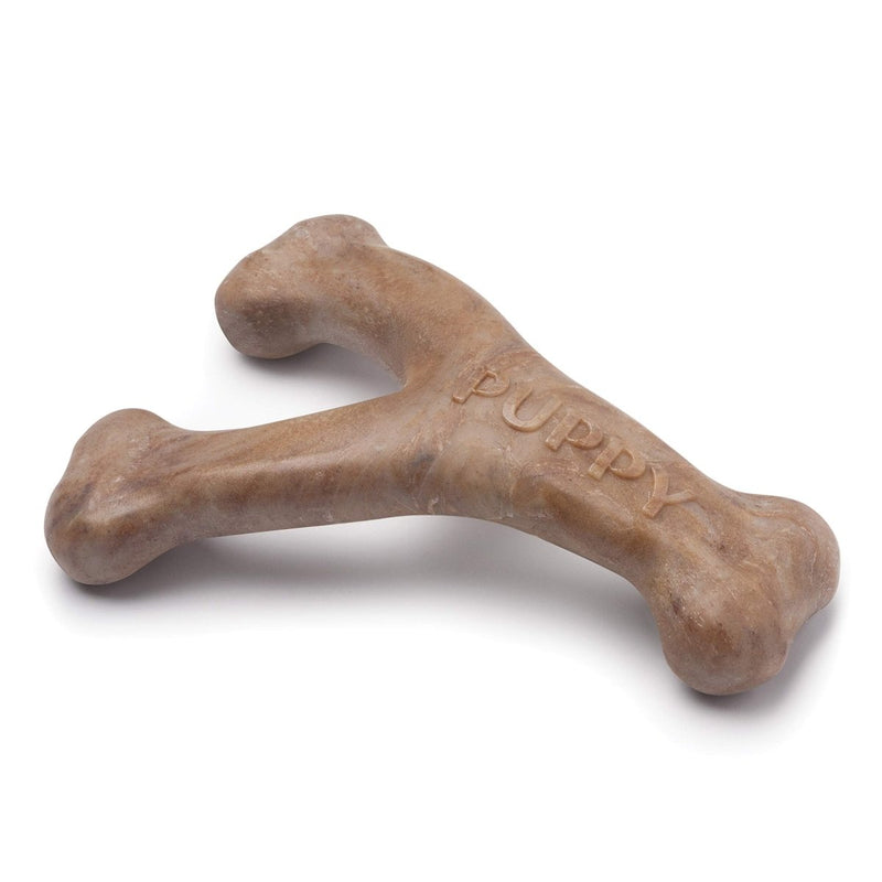 Benebone Puppy Wishbone Dog Chew Toy, Made in USA, Real Bacon Flavor, Small - 854111004729