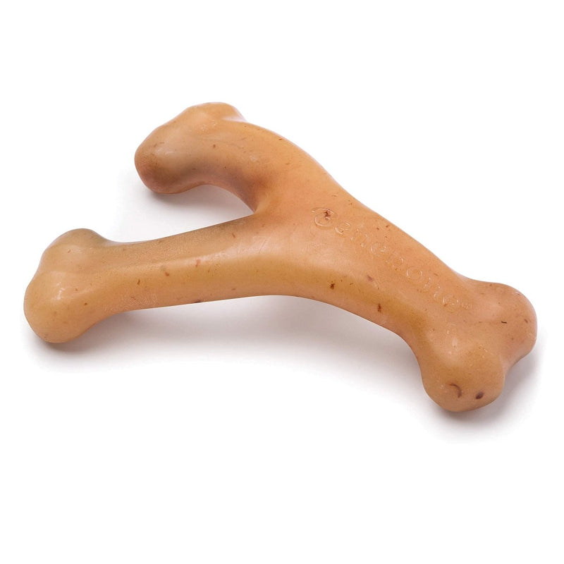 Benebone Wishbone Durable Dog Chew Toy for Aggressive Chewers, Real Chicken, Made in USA, Small, for Any breed - 854111004057