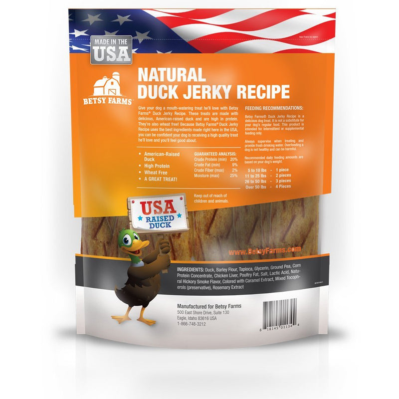 Betsy Farms Natural Duck Jerky Recipe Dog Treats - Duck Jerky Dog Treats, 24 Oz - 818145011344