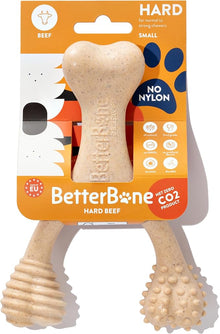 BetterBone Hard Beef Dog Toy, Natural, Small
