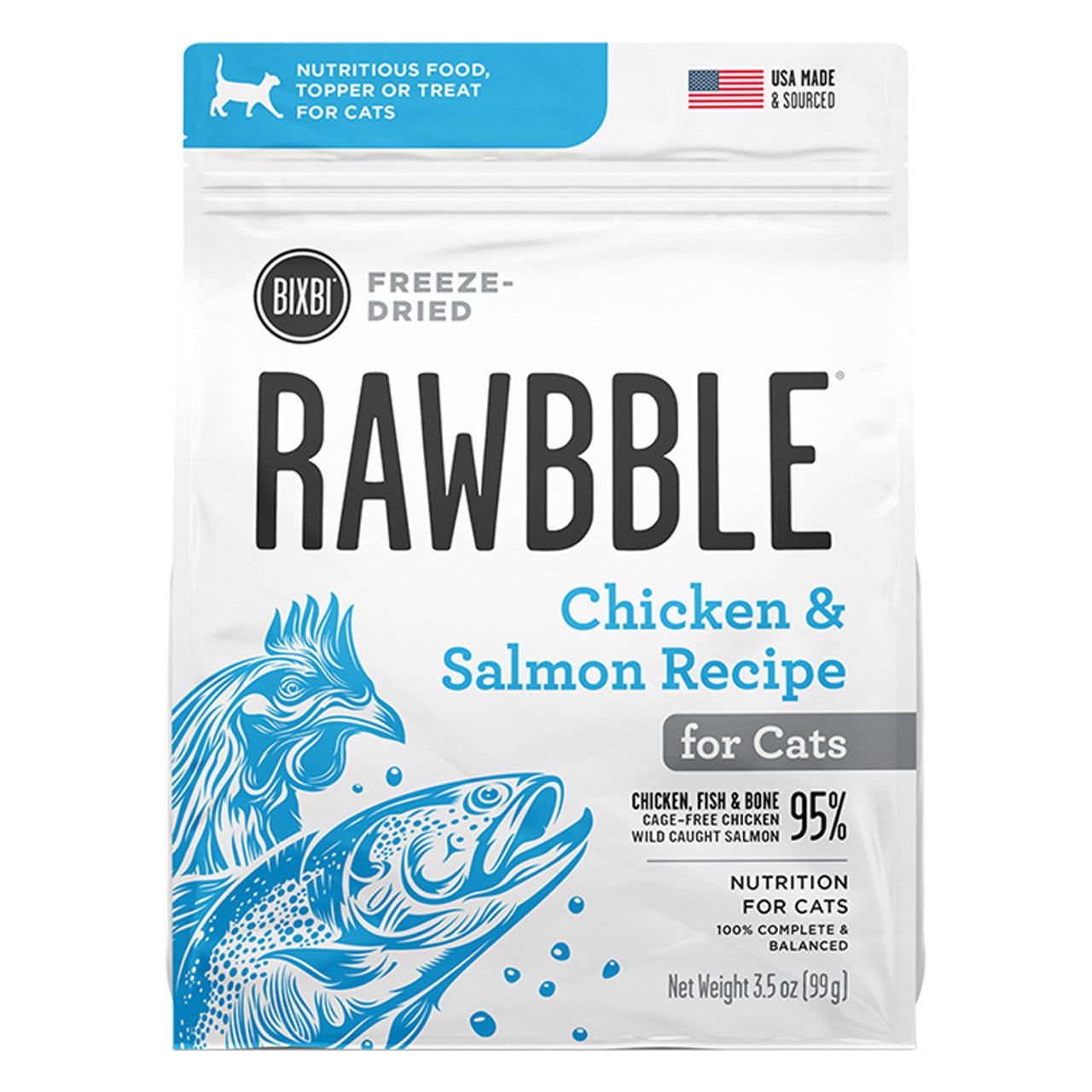 Bixbi freeze dried Rawbble chicken and salmon 3.5 oz