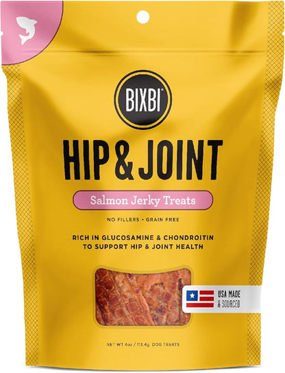 Bixbi hip and joint salmon jerky treats 4oz
