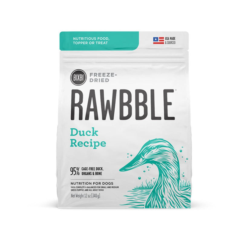 Bixbi Rawbble Duck Recipe Freeze - Dried Dog Food - freeze dried meal topper - 013964992304