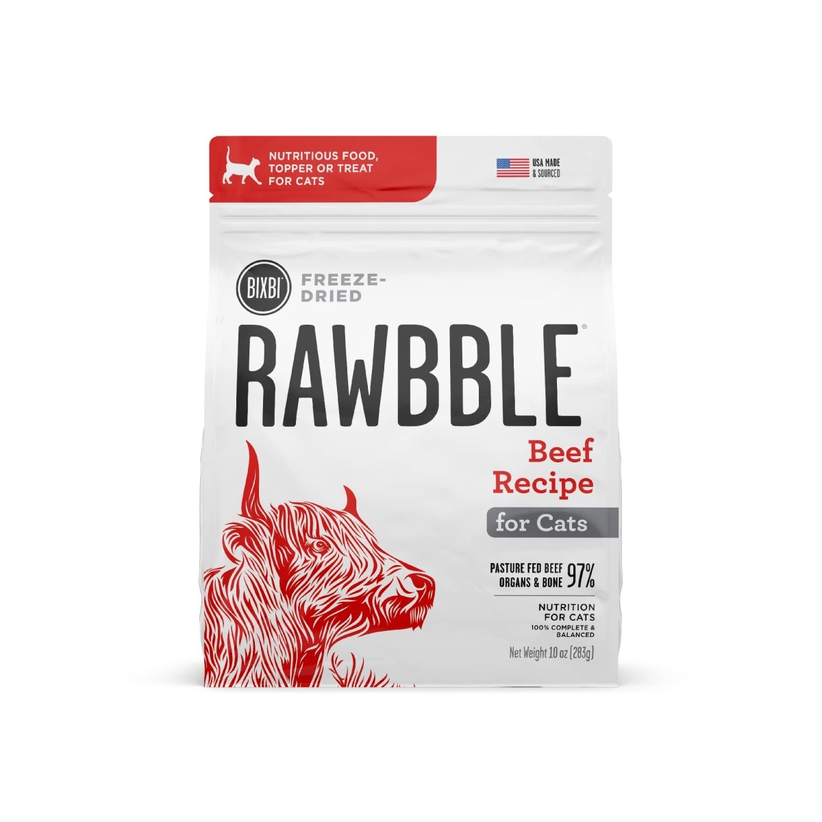 BIXBI Rawbble Freeze Dried Cat Food - Beef Recipe - 3.5 oz - freeze dried cat food - 856605005588