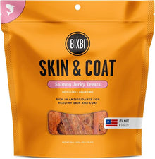 Bixbi skin & Coat salmon jerky treats 10oz dog jerky