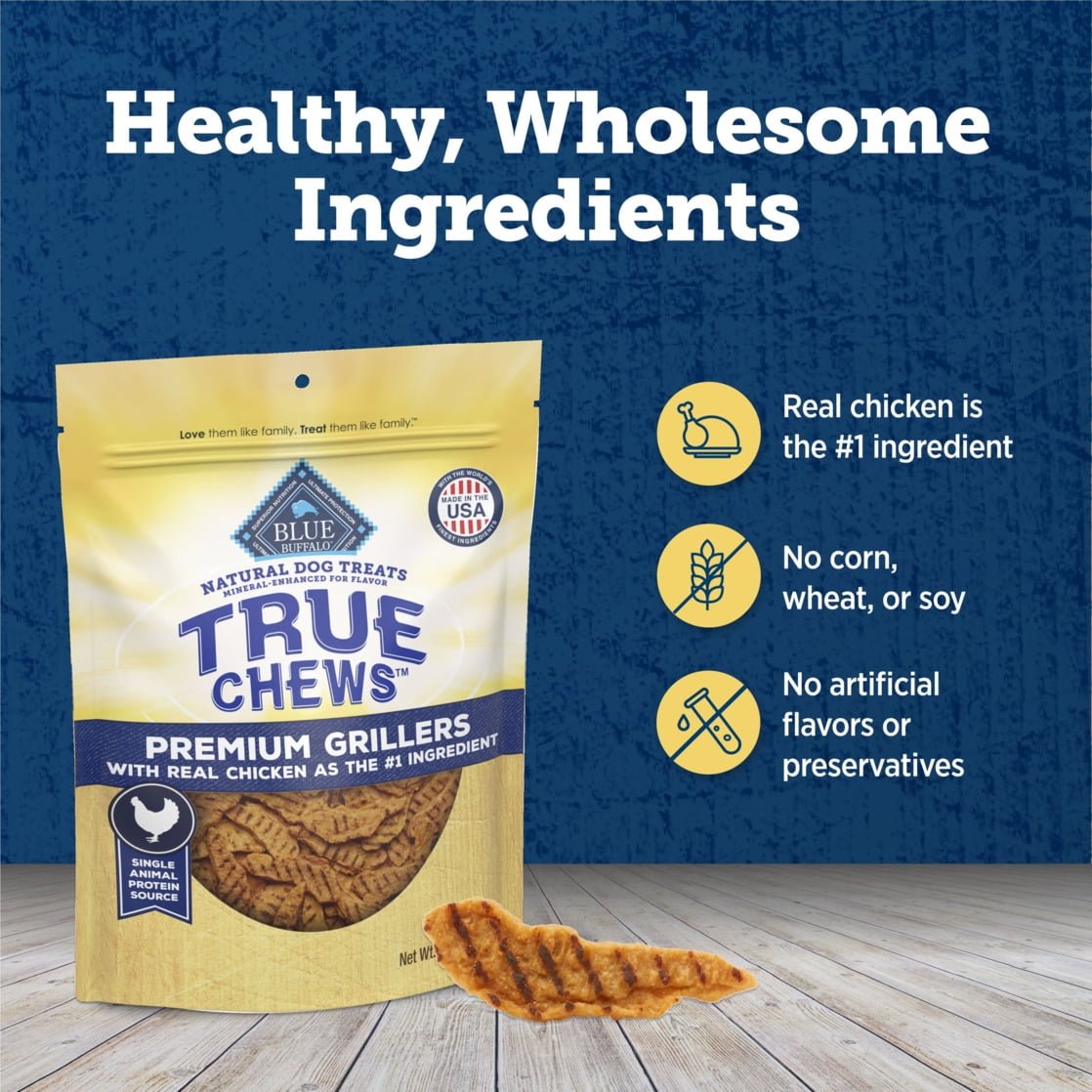 Blue buffalo dog treats true chews premium grillers with real chicken 12 oz