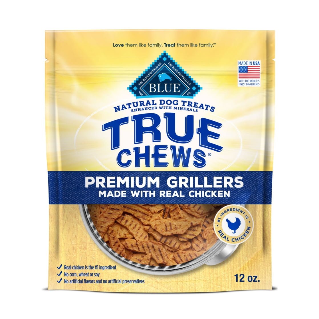 Blue buffalo dog treats true chews premium grillers with real chicken 12 oz