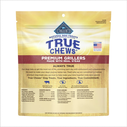 Blue buffalo dog treats true chews premium grillers with real steak 12 oz
