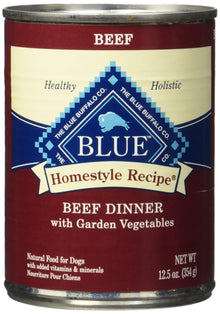 Blue Buffalo Homestyle Recipe Beef Dinner Canned Dog Food, Large