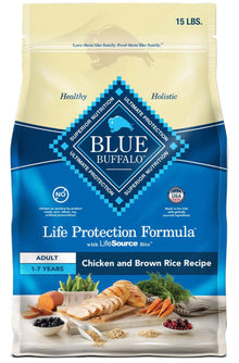 Blue Buffalo Life Protection Formula Adult Chicken & Brown Rice Recipe Dry Dog Food, 15 - lb bag