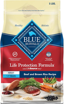 Blue buffalo life protection formula adult dog dry food 5lbs beef