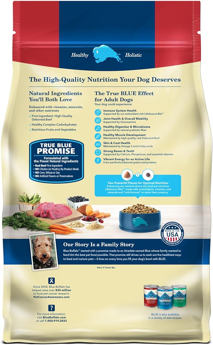 Blue buffalo life protection formula adult dog dry food 5lbs beef