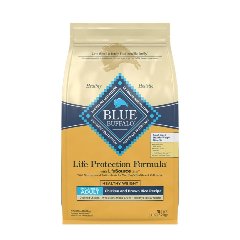 Blue Buffalo Life Protection Formula Natural Adult Small Breed Healthy Weight Dry Dog Food, Chicken and Brown Rice 5lb - dry dog food - 840243144174