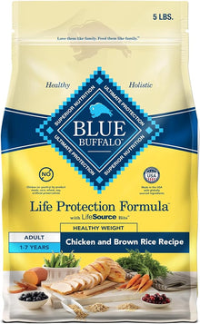 Blue buffalo life protection healthy weight adult chicken and brown rice recipe 5lbs dry dog food