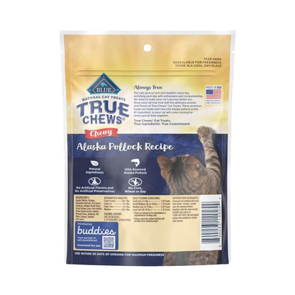 Blue Buffalo True Chews Natural Chewy Cat Treats, Alaska Pollock 3 oz bag - chewy cat treats - 840243149254