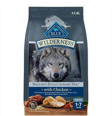 Blue Buffalo Wilderness Adult High - Protein Dry Dog Food Wholesome Grains Natural Ingredients
