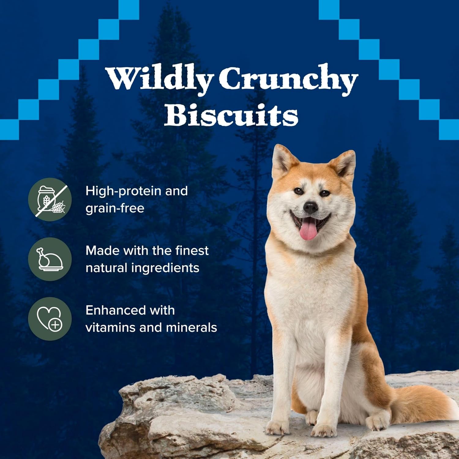 Blue buffalo wilderness trail treats high protein biscuits duck recipe crunchy dog treats 10 oz