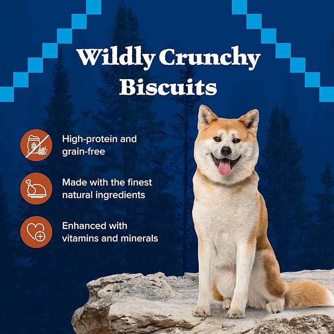 Blue buffalo wilderness trail treats high protein biscuits turkey recipe crunchy dog treats 10 oz