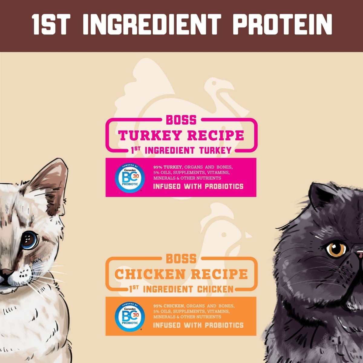 Boss Cat Freeze Dried Raw Nuggs - Chicken - 9 oz - freeze dried cat food - 850030579027