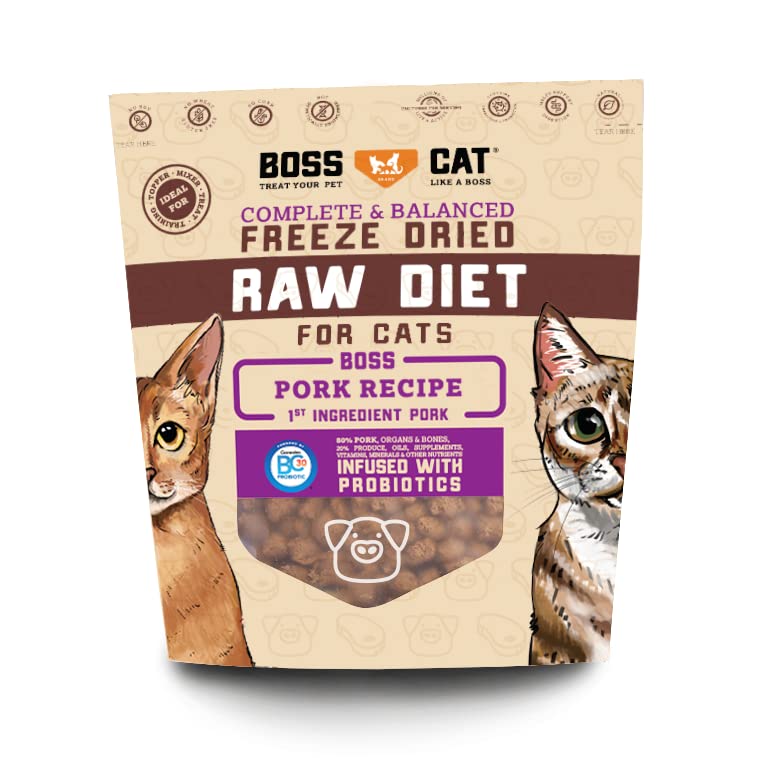 Boss Cat Freeze Dried Raw Nuggs - Pork - 9 oz - freeze dried cat food - 850036272458