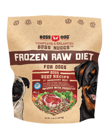 Boss dog nuggs frozen raw diet beef recipe 3lb