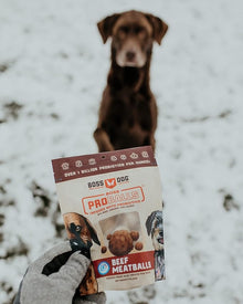 Boss pro balls pork meatballs freeze dried raw dog & cat treats 3oz