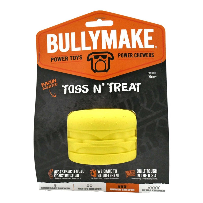 BullyMake Toss n' Treat Flavored Dog Chew Toy Cheeseburger, Bacon, 1ea/One Size - 669125001615