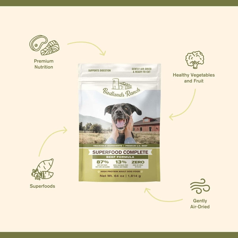 by Katherine Heigl - Superfood Complete, Air - Dried Adult Dog Food - High Protein, Zero Fillers, Superfood Nutrition (64 oz., Premium Beef) - freeze dried dog treats - 850035752173