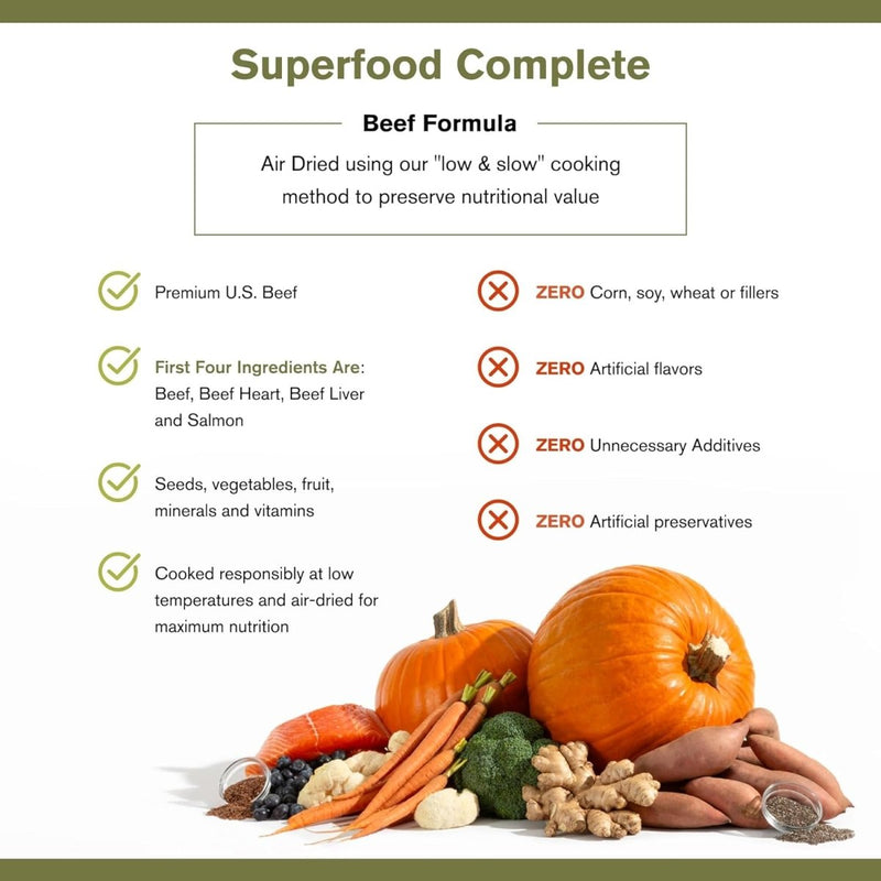 by Katherine Heigl - Superfood Complete, Air - Dried Adult Dog Food - High Protein, Zero Fillers, Superfood Nutrition (64 oz., Premium Beef) - freeze dried dog treats - 850035752173