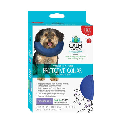 Calm Paws Behavior Support Protective Inflatable Collar with Dog Calming Disc - Small - dog collar - 850014125004