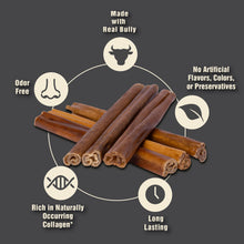 Canine Naturals | Natural Beef & Bully Sticks | Long - Lasting, Odor Free, High Protein Chews Made with 100% Real Bully | 4 Count Large Sticks