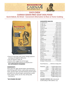 Carna 4 quick backed air dried dog food - goat 5 lb