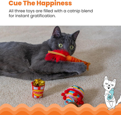 Cat stages pawrty catnip lush toys 3 interactive toys