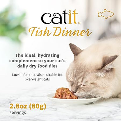 Catit fish dinner with layer of crab flavored and pumpkin